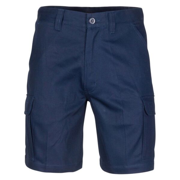 Middle Weight Cotton Double Slant Cargo Shorts With Shorter Leg Length Thumbnail